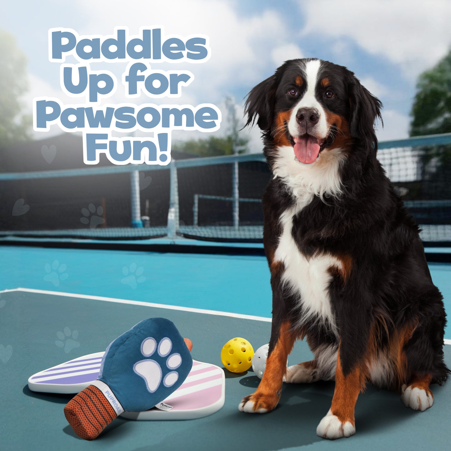 Pickleball Squeaky and Crinkle Paper Dog Toy -Funny Pickle Ball Puppy Gift