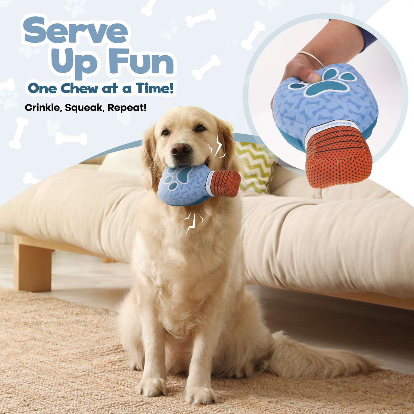 Pickleball Squeaky and Crinkle Paper Dog Toy -Funny Pickle Ball Puppy Gift