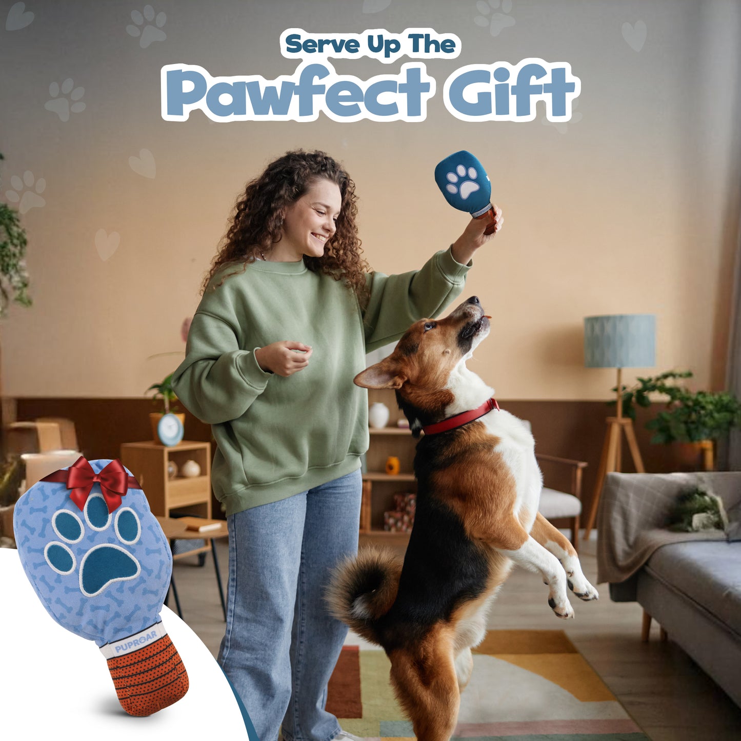 Pickleball Squeaky and Crinkle Paper Dog Toy -Funny Pickle Ball Puppy Gift