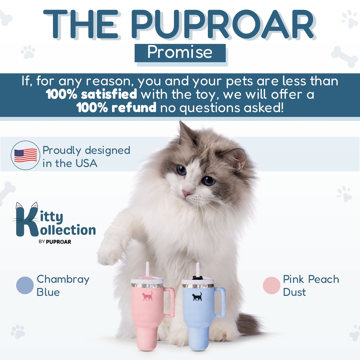 Kitty Cup Cat Tumbler Toy with Catnip & Crinkle Paper- Ideal Cat Birthday Gift