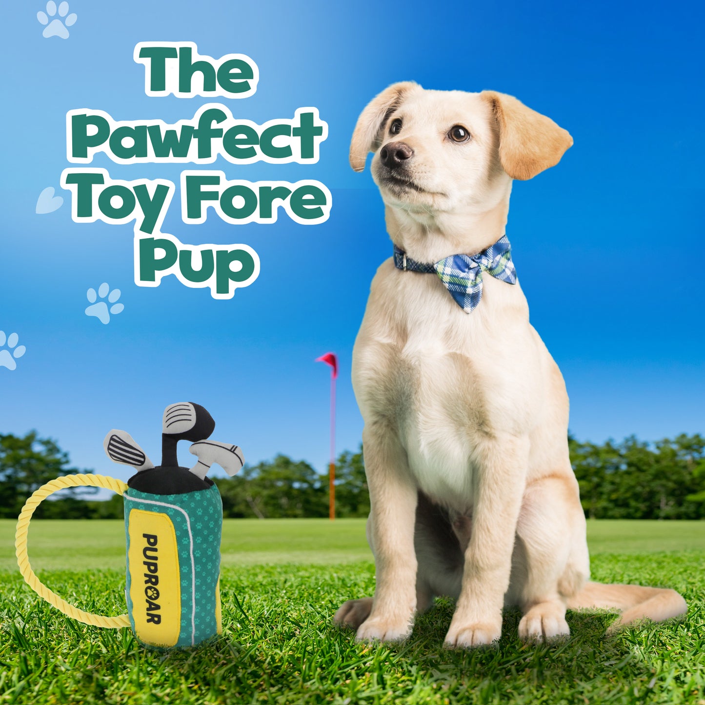 PUPROAR Golf Dog Toy- Squeaky and Crinkle and Squeaky Dog Toy- Ideal Birthday Dog Toy