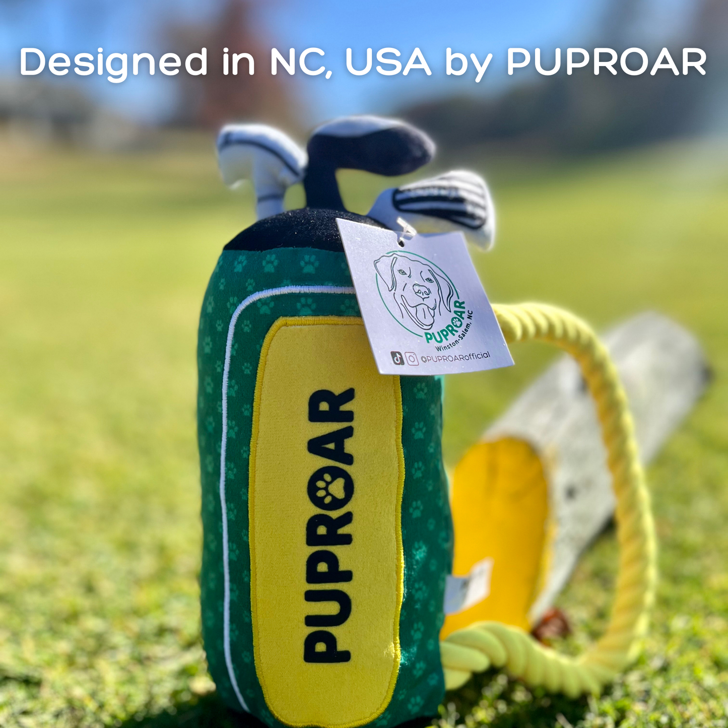 PUPROAR Golf Squeaky and Crinkle and Squeaky Dog Toy- Ideal Birthday Dog Toy