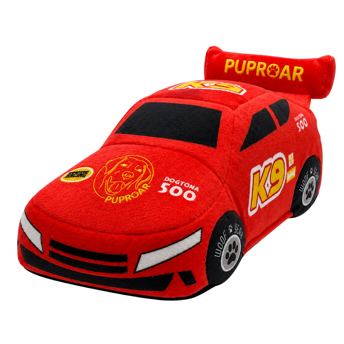 Stock Car Race Car Dog Toy- Plush & Squeaky Dog Gift