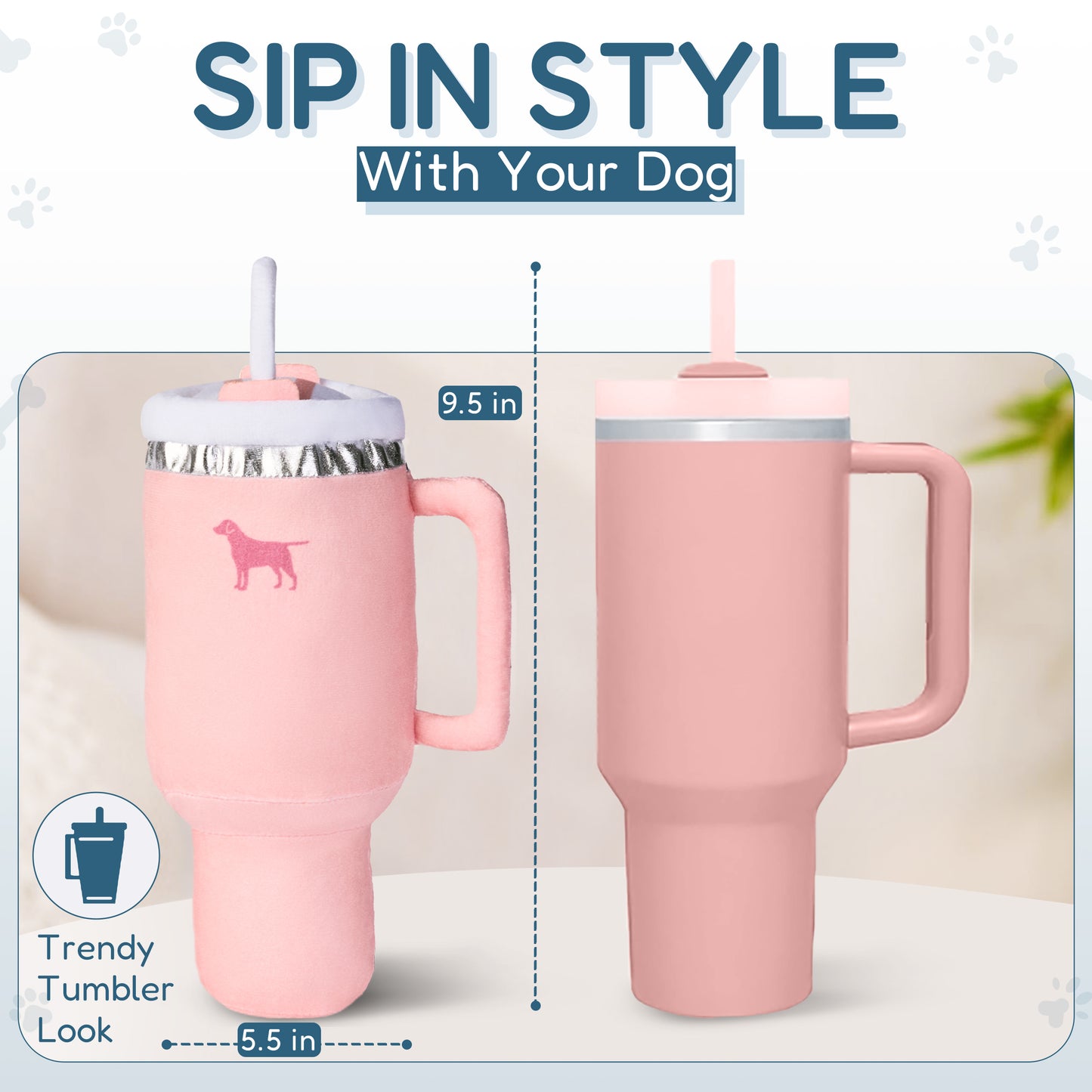 Pup Cup Tumbler Plush Squeaker Dog Toy