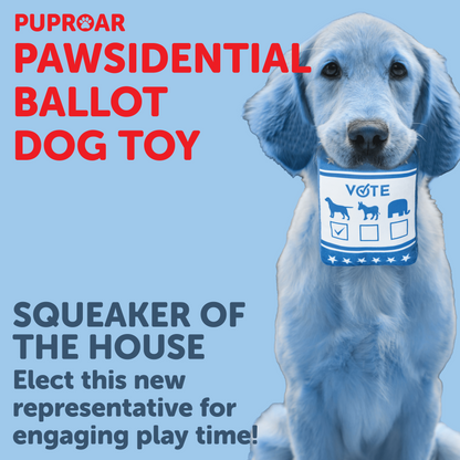 Pawsidential Ballot Squeaker Pawlitical Dog Toy With Crinkle Paper