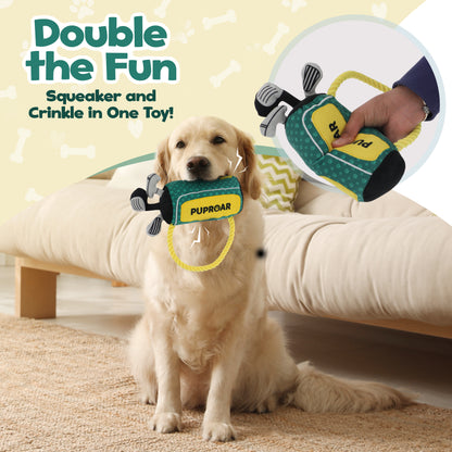 PUPROAR Golf Squeaky and Crinkle and Squeaky Dog Toy- Ideal Birthday Dog Toy